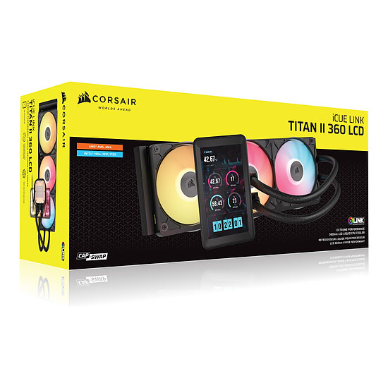 Watercooling AIO Corsair iCUE LINK TITAN II 360 RX LCD - Noir - Autre vue