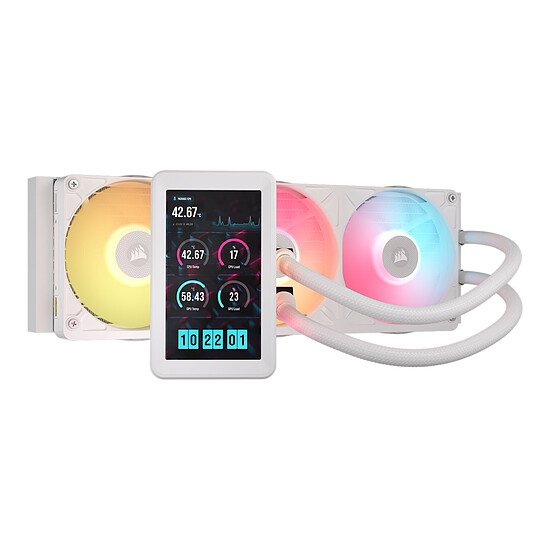 Watercooling AIO Corsair iCUE LINK TITAN II 360 RX LCD - Blanc - Autre vue