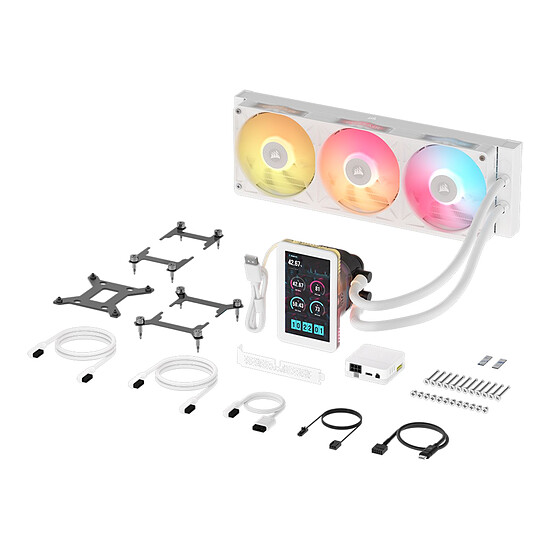 Watercooling AIO Corsair iCUE LINK TITAN II 360 RX LCD - Blanc - Autre vue