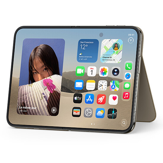 Coque et housse Apple Folio avec Support Taupe pour iPhone Duo - Autre vue