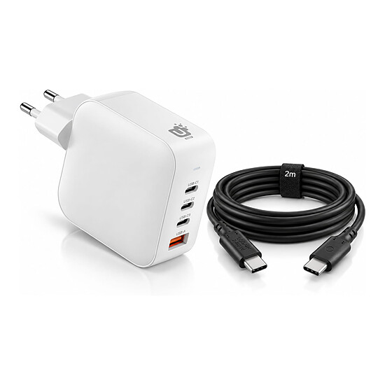 Chargeur INOVU Chargeur Secteur USB-C 165W GaN et câble USB-C noir - 2 m - Autre vue
