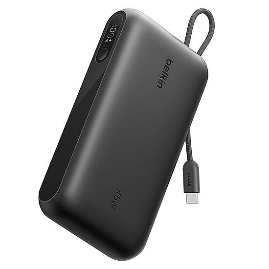 Batterie et powerbank Belkin Powerbank USB-C 20K en 45 W avec câble USB-C intégré - Noir - Autre vue