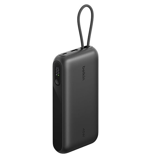 Batterie et powerbank Belkin Powerbank USB-C 10K en 45 W avec cäble USB-C intégré - Noir - Autre vue