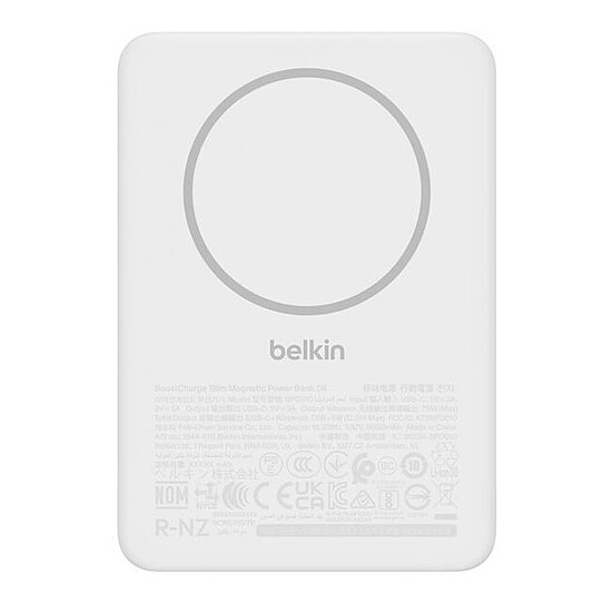 Batterie et powerbank Belkin BoostCharge Batterie Externe Magnétique 5K - Blanc - Autre vue