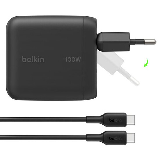 Chargeur Belkin Chargeur USB-C 100 W avec câble 1,5 m - Noir - Autre vue