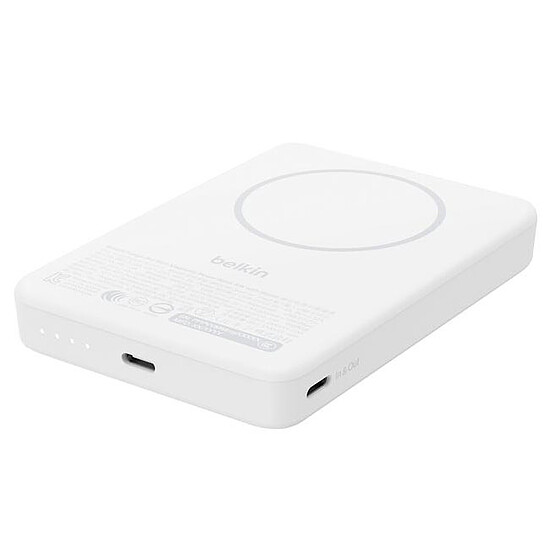 Batterie et powerbank Belkin BoostCharge Batterie Externe Magnétique 10K Qi2 - Blanc - Autre vue