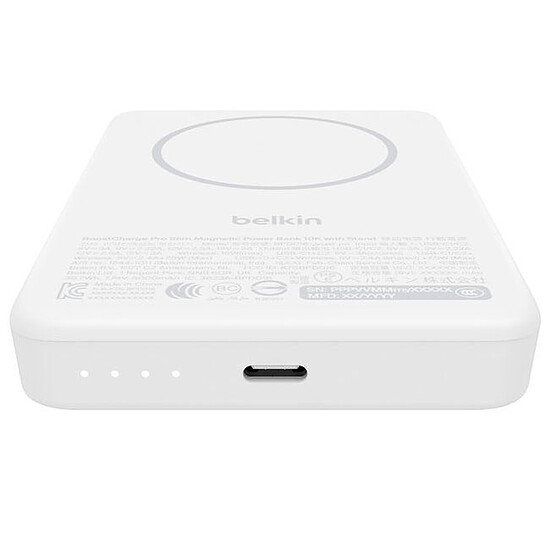 Batterie et powerbank Belkin BoostCharge Batterie Externe Magnétique 10K Qi2 - Blanc - Autre vue