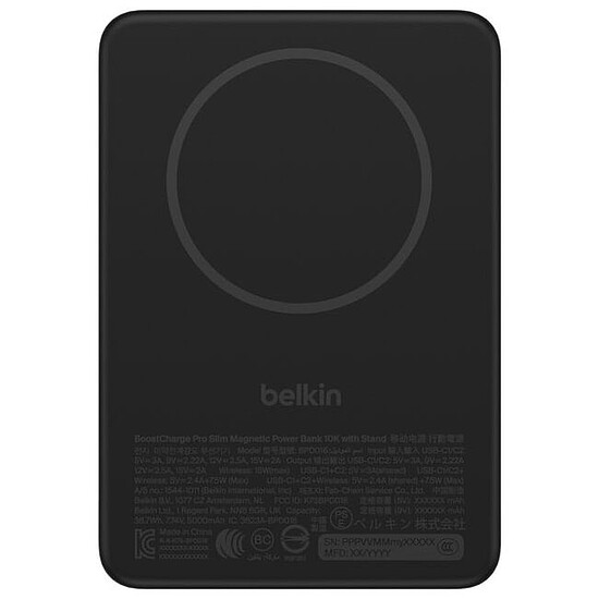 Batterie et powerbank Belkin BoostCharge Batterie Externe Magnétique 10K Qi2 - Noir - Autre vue