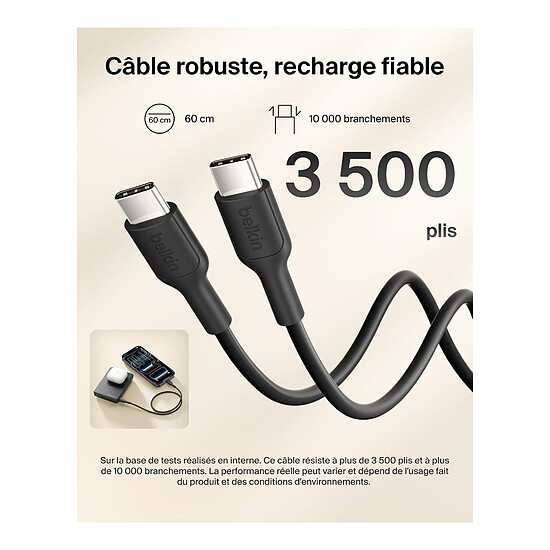 Batterie et powerbank Belkin BoostCharge Batterie Externe Magnétique 10K Qi2 - Noir - Autre vue