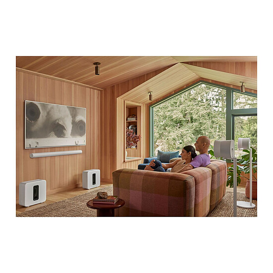 Barre de son Sonos Arc Ultra Noir + Sub 4 Blanc - Autre vue