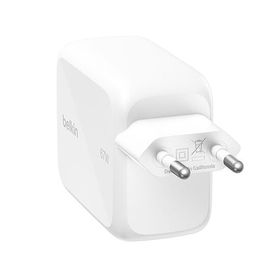 Chargeur Belkin Chargeur USB-C 67W avec cable retracTable d'1m et port USB-C - Blanc - Autre vue