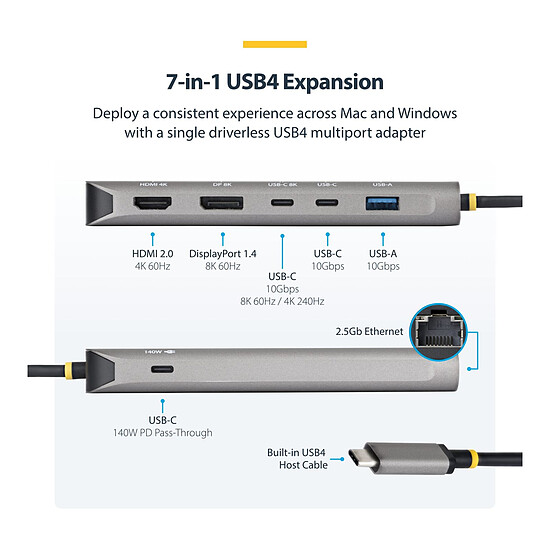 Adaptateur USB StarTech.com 174B-USB4-MULTIPORT - Autre vue