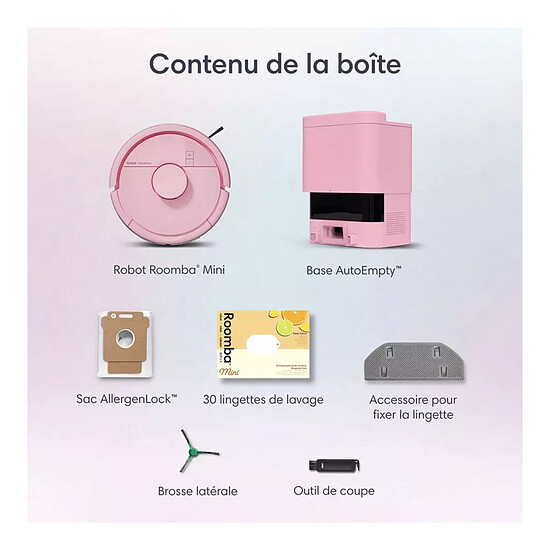 Robot et aspirateur iRobot Roomba Mini - Rose - Autre vue