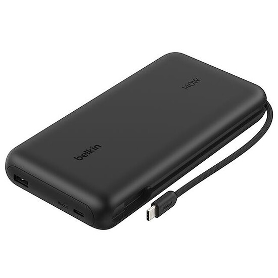 Batterie et powerbank Belkin Batterie de secours USB-C 25K en 140W pour PC avec cable USBC intégré - Noir - Autre vue