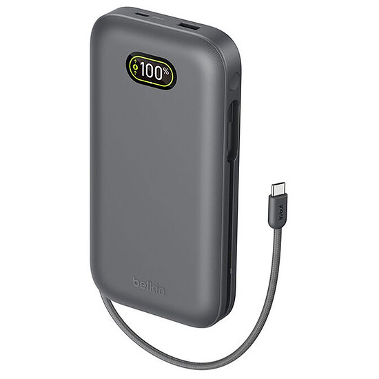 Batterie et powerbank Belkin Batterie de secours USB-C 27K en 240W pour PC avec cable USBC intégré - Gris Foncé - Autre vue