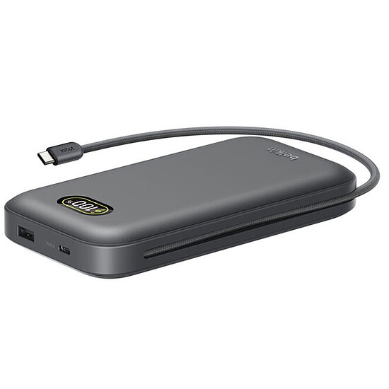 Batterie et powerbank Belkin Batterie de secours USB-C 27K en 240W pour PC avec cable USBC intégré - Gris Foncé - Autre vue