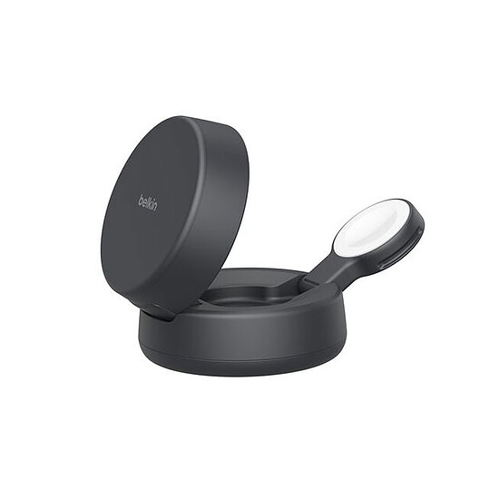 Chargeur Belkin UltraCharge Pro Chargeur 2-en-1 Aimanté et Pliable 25W Qi2 - Gris Foncé - Autre vue
