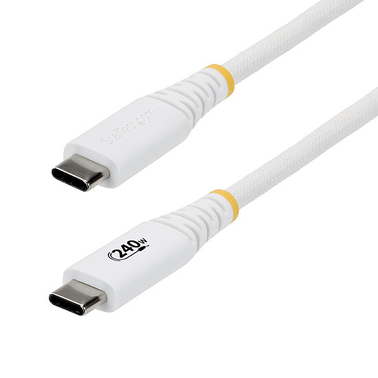 Câble USB StarTech.com Câble USB-C vers USB-C 2.0 - 240W 5A PD EPR - 3 m - Blanc - Autre vue
