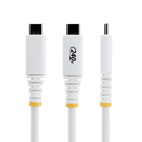 Câble USB StarTech.com Câble USB-C vers USB-C 2.0 - 240W 5A PD EPR - 2 m - Blanc - Autre vue