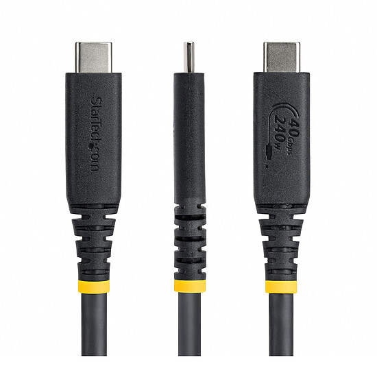 Câble USB StarTech.com Câble USB4, USB-C, 40 Gbps 8K 120Hz/4K 240Hz, ThunderBolt 4 avec Power Delivery 240W - M/M - 1 m - Autre vue
