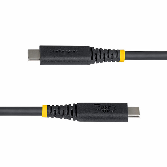 Câble USB StarTech.com Câble USB4, USB-C, 40 Gbps 8K 120Hz/4K 240Hz, ThunderBolt 4 avec Power Delivery 240W - M/M - 1 m - Autre vue