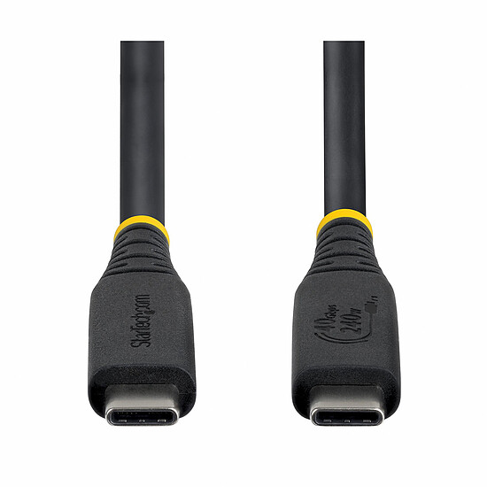 Câble USB StarTech.com Câble USB4, USB-C, 40 Gbps 8K 120Hz/4K 240Hz, ThunderBolt 4 avec Power Delivery 240W - M/M - 1 m - Autre vue