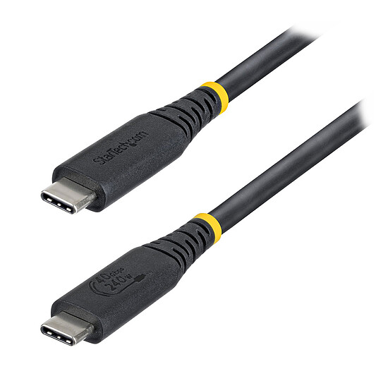 Câble USB StarTech.com Câble USB4, USB-C, 40 Gbps 8K 120Hz/4K 240Hz, ThunderBolt 4 avec Power Delivery 240W - M/M - 1 m - Autre vue