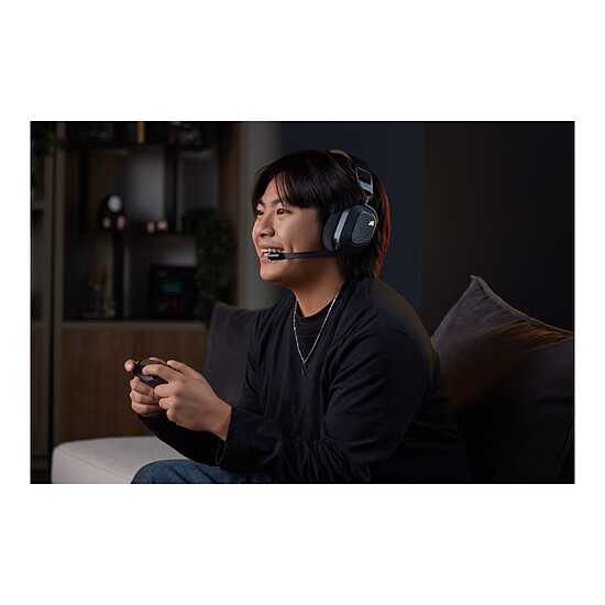 Casque micro Corsair HS80 v2 Max Wireless - Gris acier - Autre vue