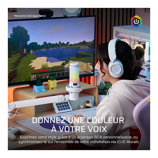 Microphone Corsair Voxara - Blanc - Autre vue