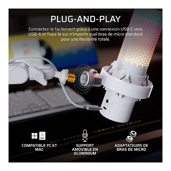 Microphone Corsair Voxara - Blanc - Autre vue