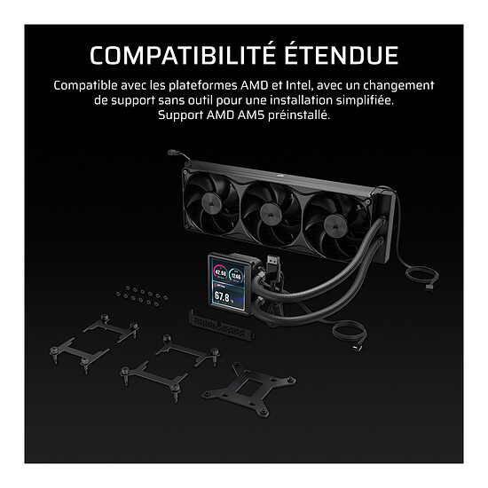 Watercooling AIO Corsair Nautilus II 360 RS LCD Noir - Autre vue