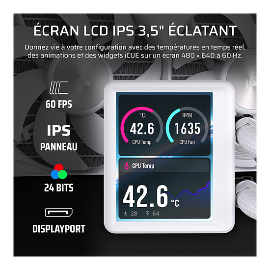 Watercooling AIO Corsair Nautilus II 360 RS LCD Blanc - Autre vue