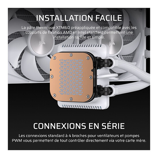 Watercooling AIO Corsair Nautilus II 360 RS LCD Blanc - Autre vue