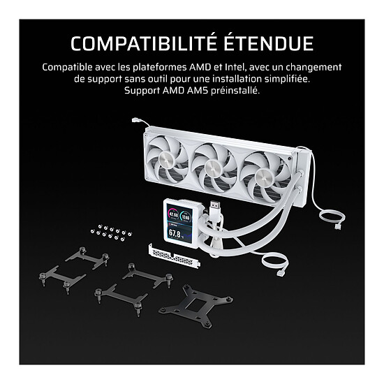 Watercooling AIO Corsair Nautilus II 360 RS LCD Blanc - Autre vue