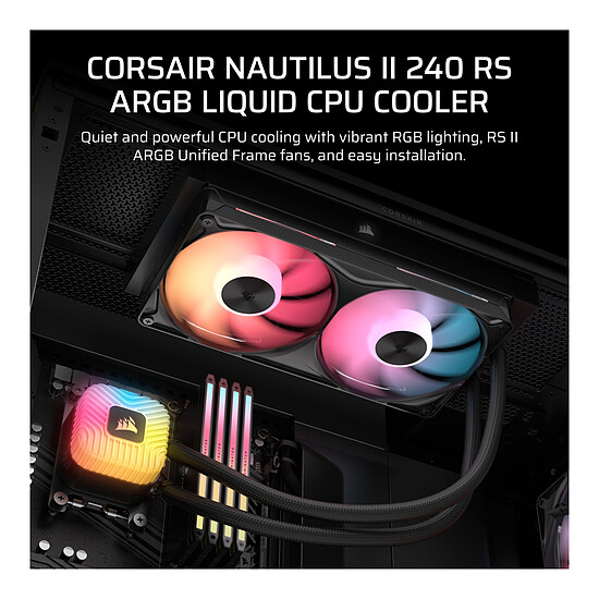 Watercooling AIO Corsair Nautilus II 240 RS ARGB Noir - Autre vue