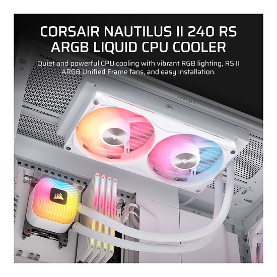 Watercooling AIO Corsair Nautilus II 240 RS ARGB Blanc - Autre vue