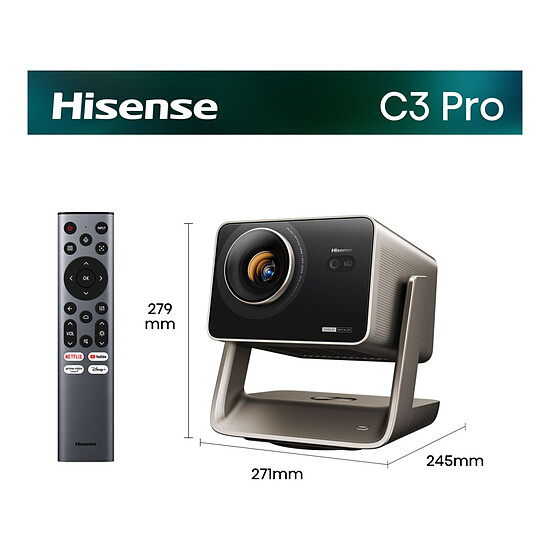 Vidéoprojecteur Hisense C3 Pro - DLP Triple Laser RGB UHD 4K - 3000 Lumens - Autre vue