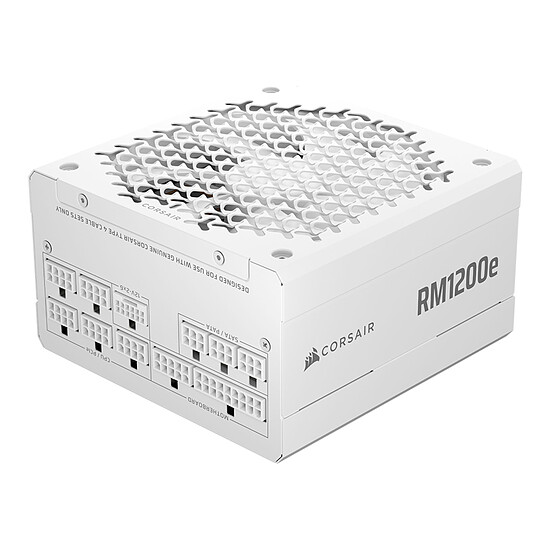 Alimentation PC Corsair RM1200e (2026) - Blanc  - Autre vue