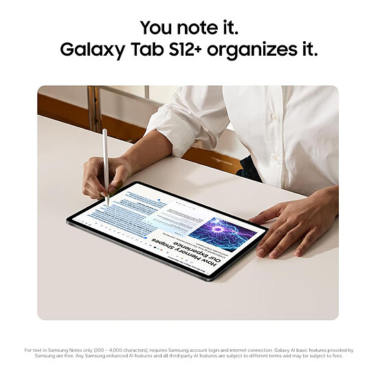 Tablette Samsung Galaxy Tab S12+ Wi-Fi 12.6" 256 Go Gris - Autre vue