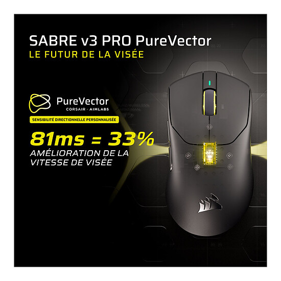 Souris PC Corsair Gaming Sabre V3 Pro PureVector Ultralight Ergo - Autre vue