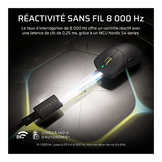 Souris PC Corsair Gaming Sabre V3 Pro PureVector Ultralight Ergo - Autre vue