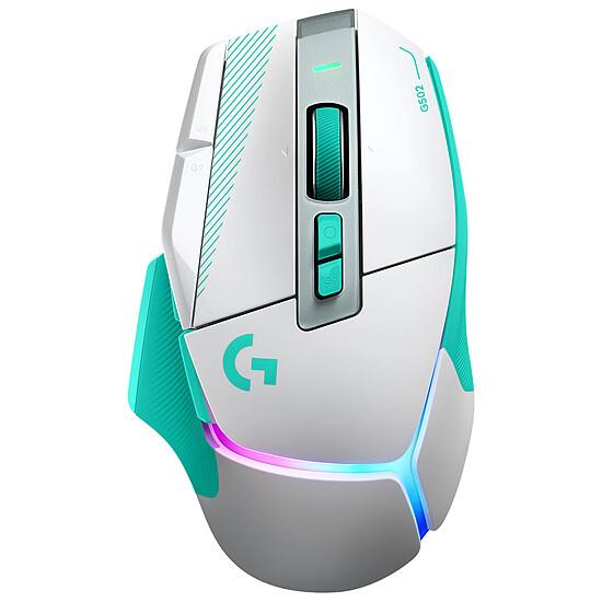 Souris PC Logitech G G502X Plus Blanc/Menthe - Autre vue