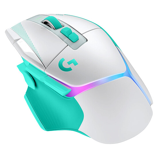Souris PC Logitech G G502X Plus Blanc/Menthe - Autre vue