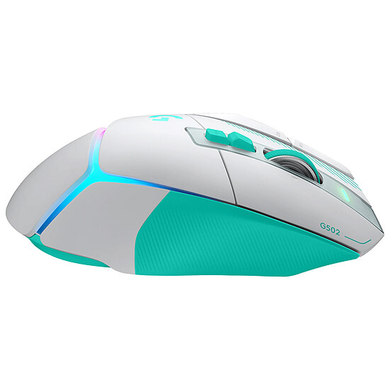 Souris PC Logitech G G502X Plus Blanc/Menthe - Autre vue