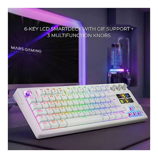 Clavier PC Mars Gaming MK-Master Blanc - Autre vue