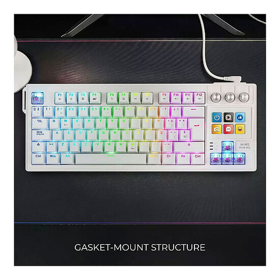 Clavier PC Mars Gaming MK-Master Blanc - Autre vue