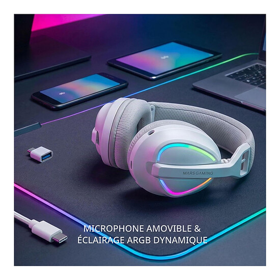 Casque micro Mars Gaming MHW-Quasar - Blanc - Autre vue