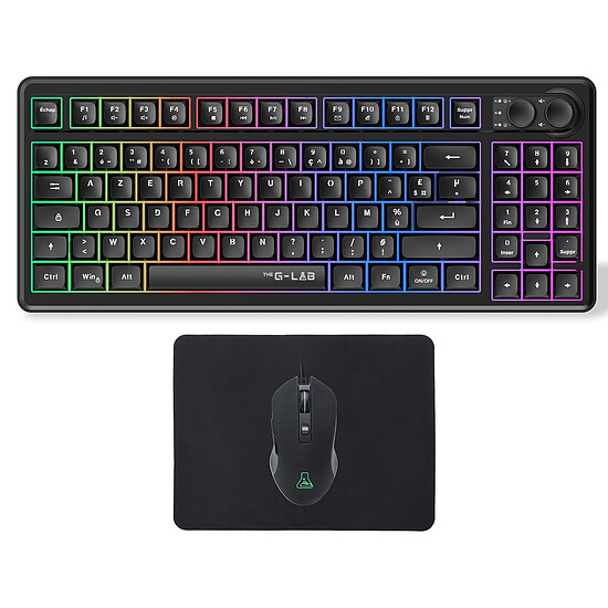 Clavier souris bureautique The G-Lab Combo Orion - Noir - Autre vue