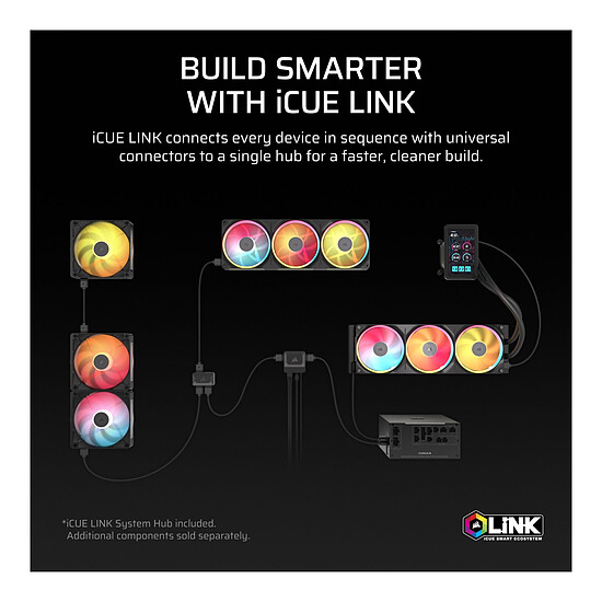 Watercooling AIO Corsair iCUE LINK TITAN II 360 Ultra LX LCD Noir - Autre vue
