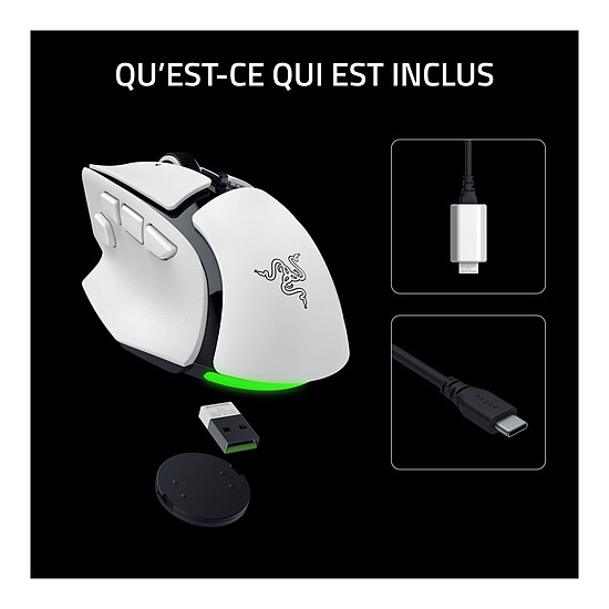 Souris PC Razer Basilisk v4 HyperSpeed Blanc - Autre vue
